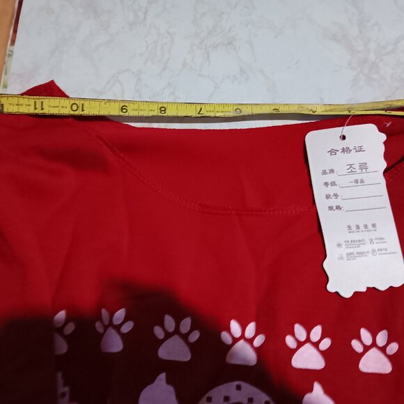 NEW Meowy Christmas Women's Red Ugly Christmas Sweater Style Shirt - Picture 5 of 6